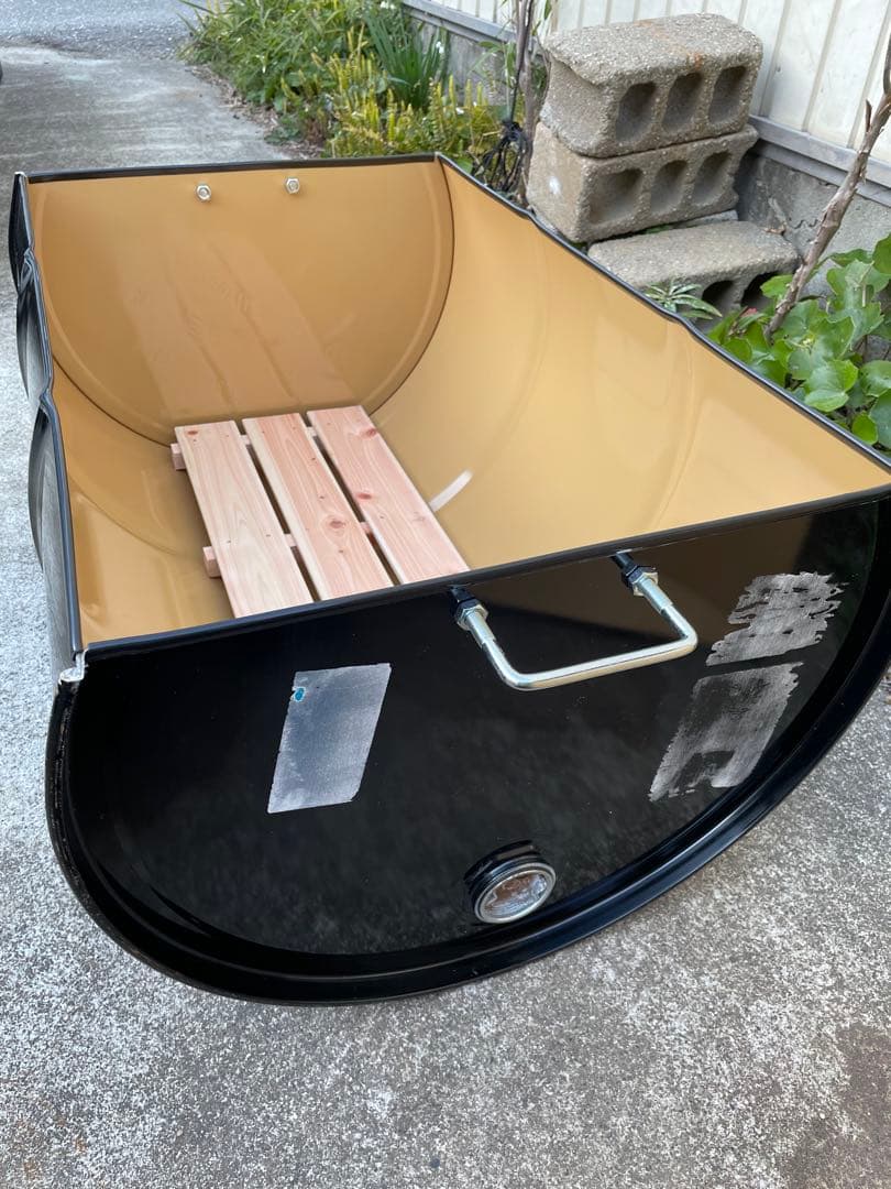 ドラム缶風呂 横置きタイプ すのこ付き