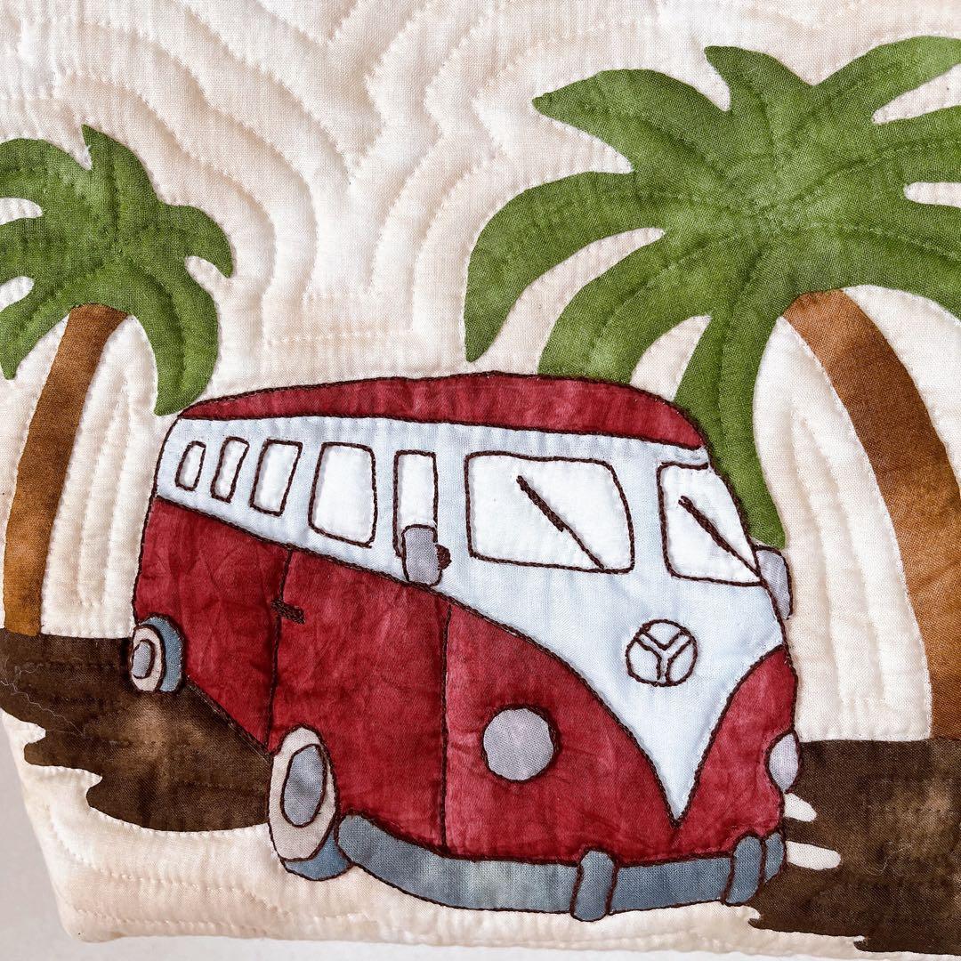 ハワイアンキルトバッグ　バス(レッド、オレンジ)