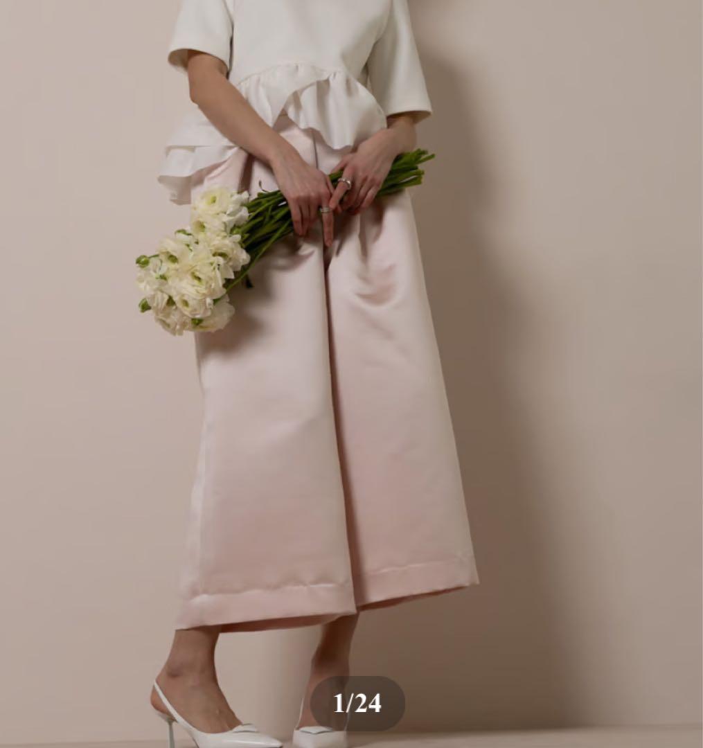 HEVE サテンフレアガウチョPT　ピーチ38