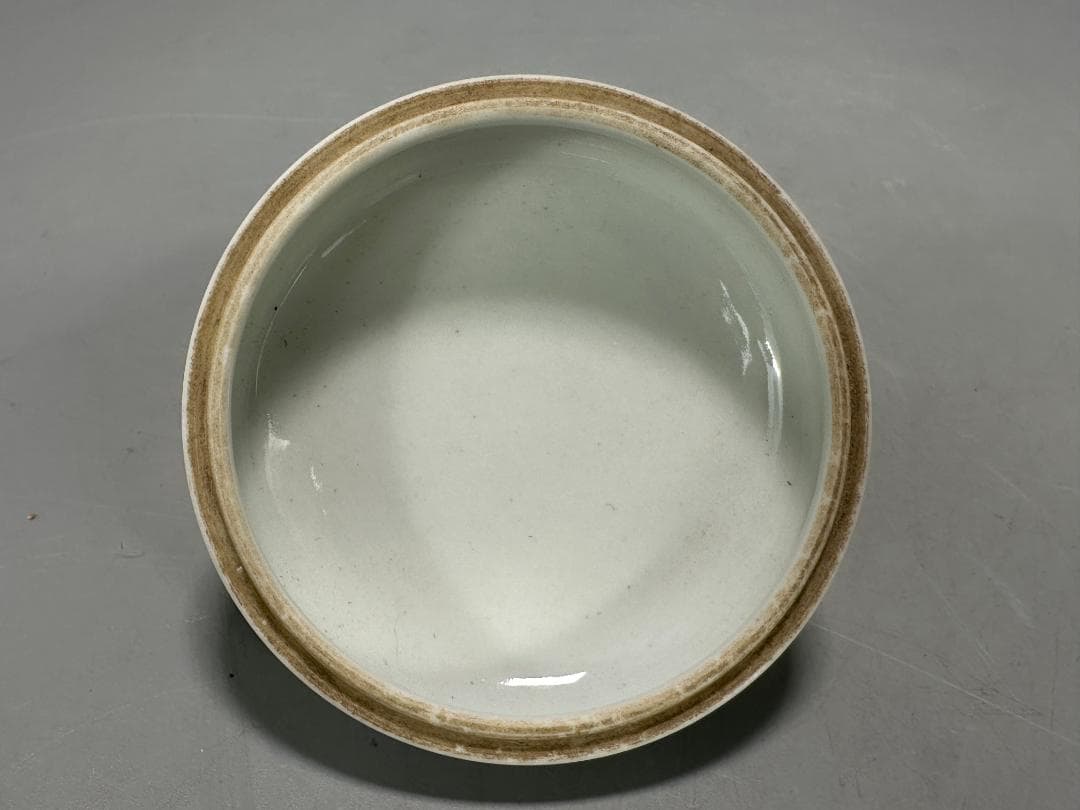 中国美術　清時代　清朝　青花人物画香合　蓋物　唐物　古物保証　時代物　香道具