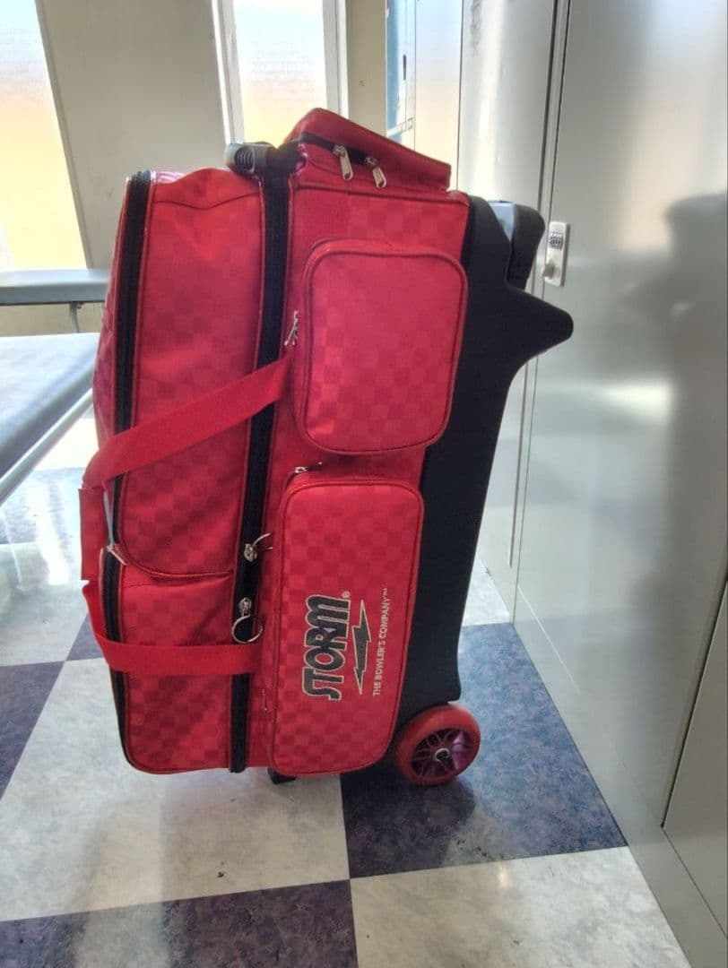 ストーム3ボールバッグ赤　耐熱バッグ3個、アクセサリーバッグ、シングルバッグ