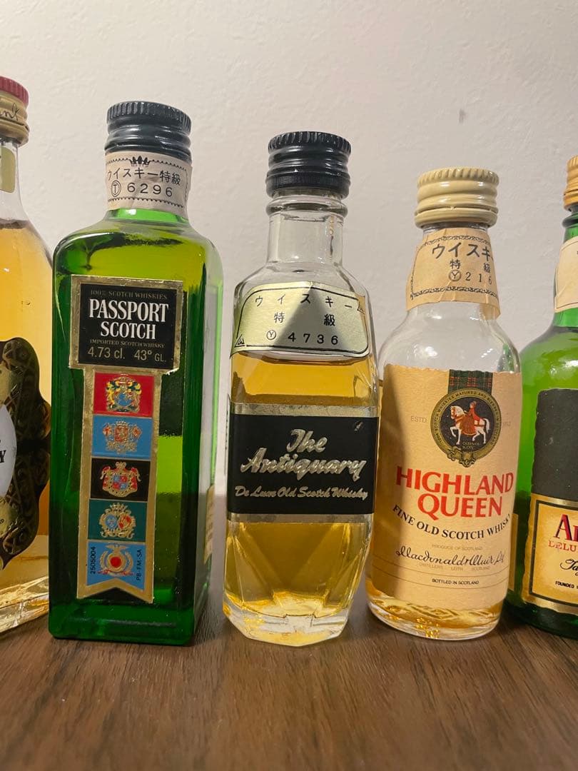 【未開栓】古酒ウイスキーミニボトル7本セットまとめ売り 各種