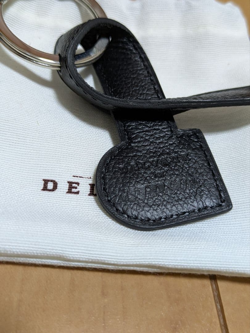 DELVAUX ブラックレザー キーリング