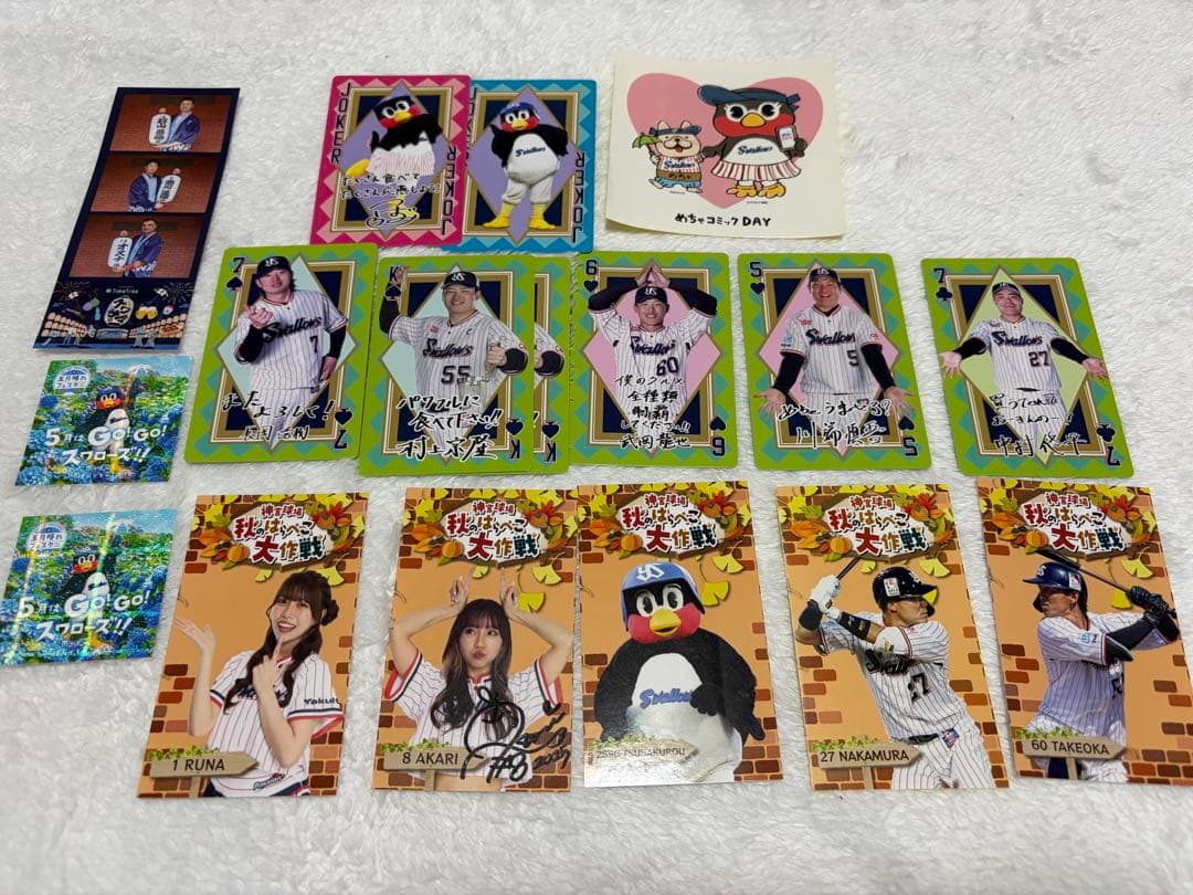 ヤクルトつばみちゃん ぬいぐるみ　選手トレーディングカードセット