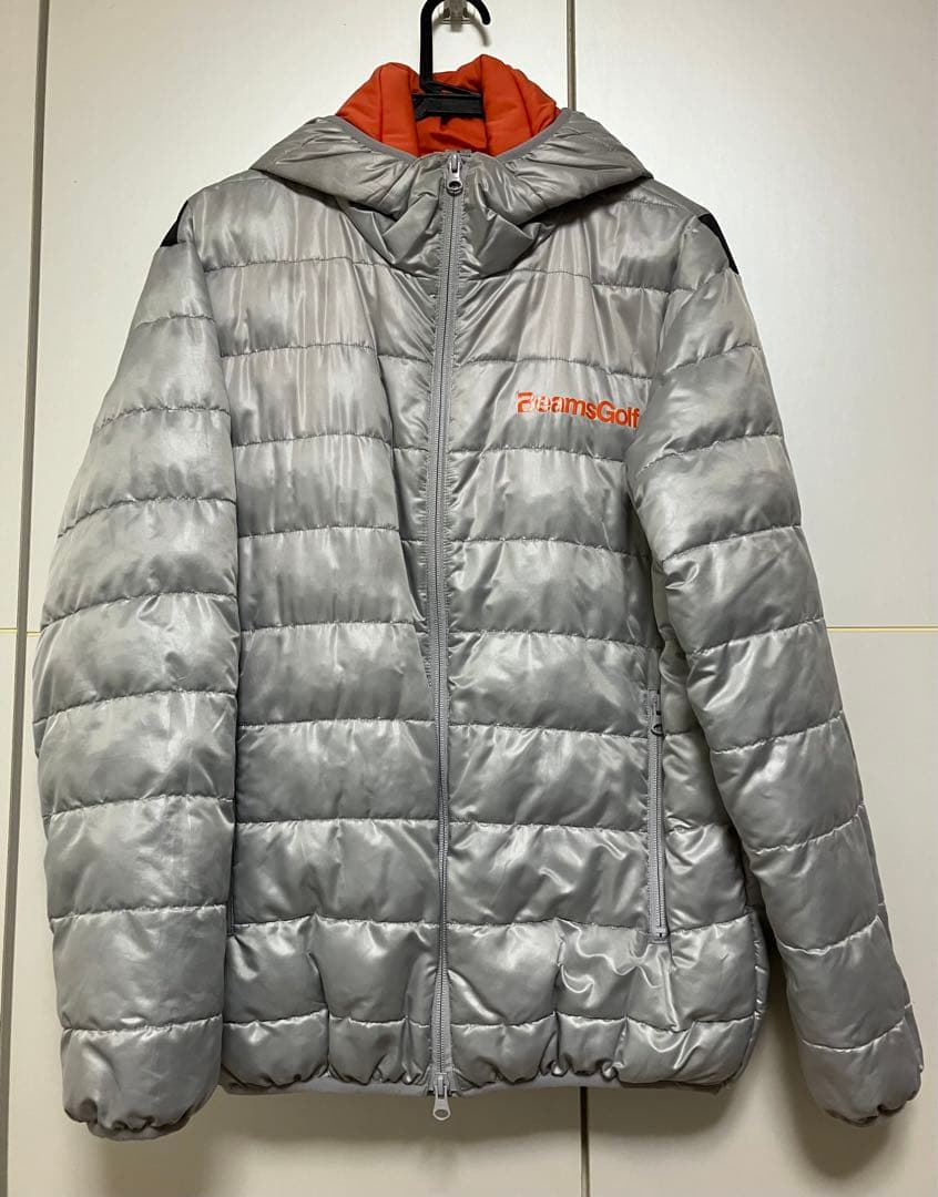 BEAMS GOLF ビームスゴルフ フード付きダウンジャケット M シルバー