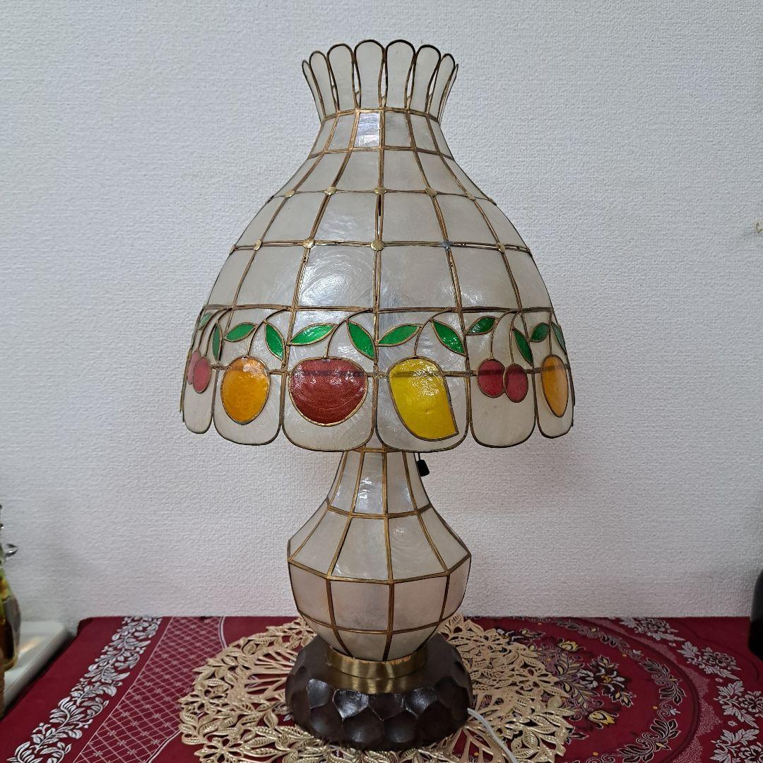♡昭和レトロ　フルーツモチーフ 　シェル【貝】シェードランプ♡