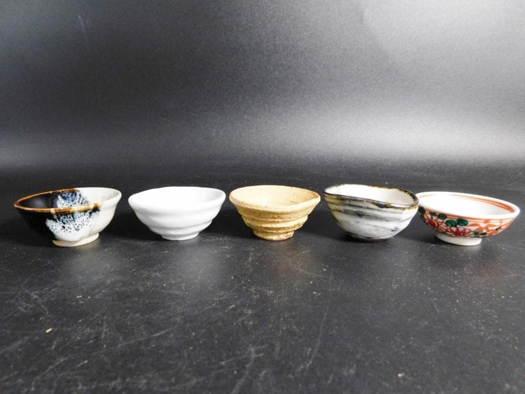 京焼名工 六代 清水六兵衛 色かわり盃 5客 お猪口 茶杯