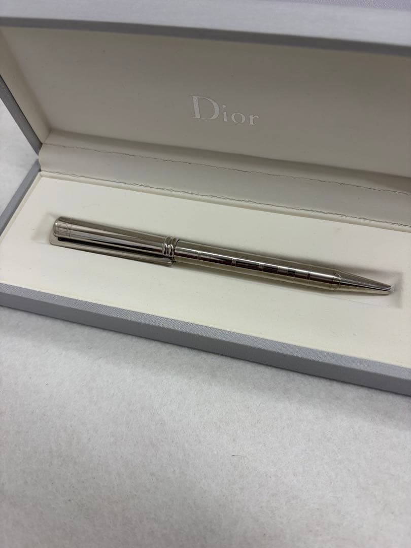 美品 クリスチャン・ディオール ツイスト式ボールペン シルバーカラー