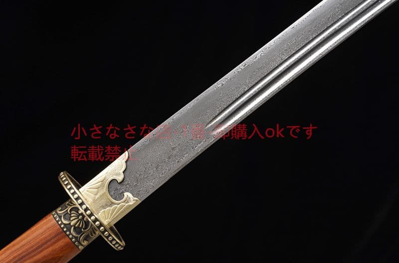 嘉裕牛尾刀模様鋼赤白檀  古兵器 武具 刀装具 日本刀 模造刀 居合刀