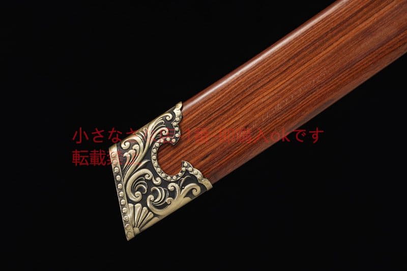 嘉裕牛尾刀模様鋼赤白檀  古兵器 武具 刀装具 日本刀 模造刀 居合刀