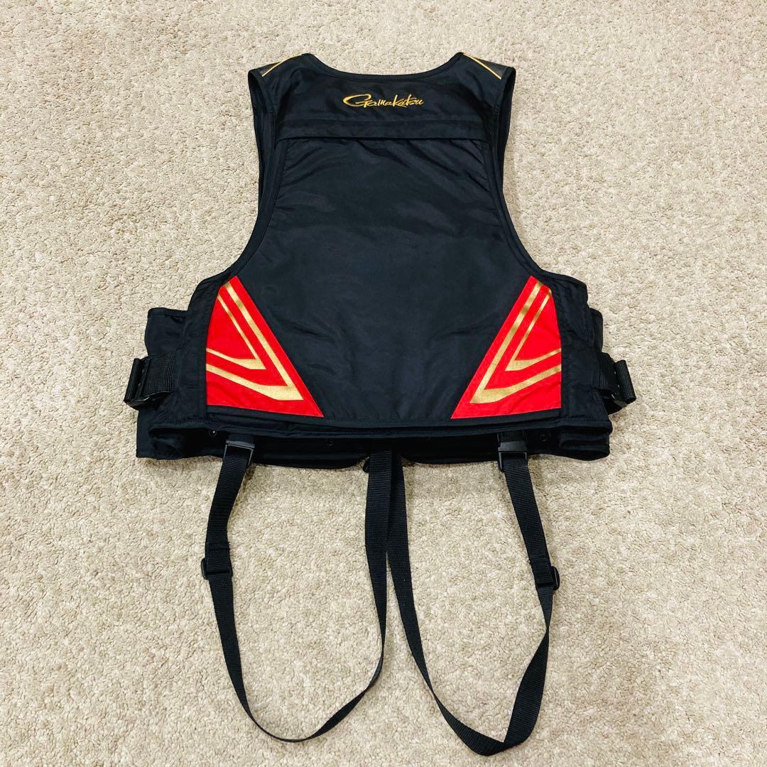 がまかつ　フローティングベスト　GM-2180 黒×赤×金　Lサイズ