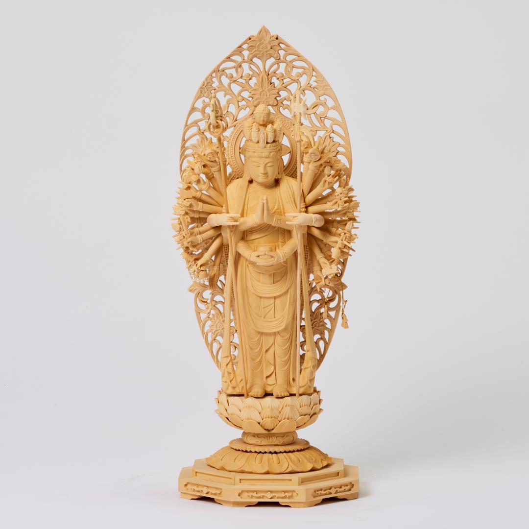 黄楊　６寸　立千手観音 #079