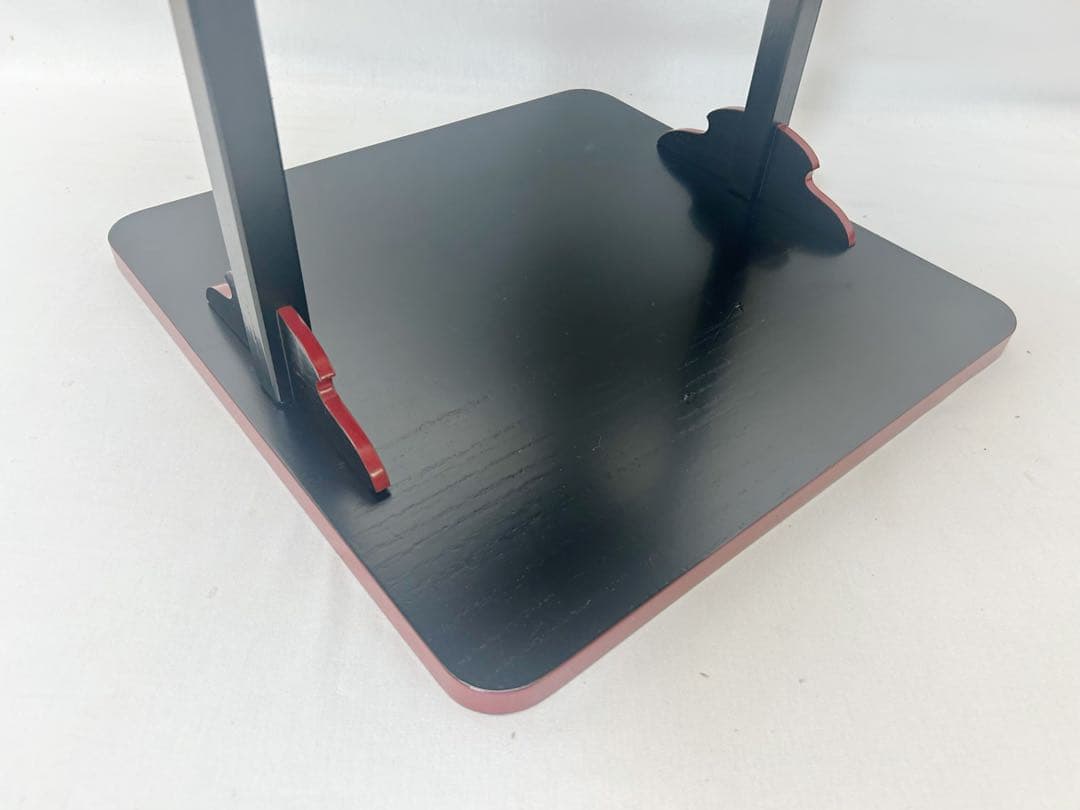 美品 茶道具 平悠棚 鵬雲斎好写 桐爪紅 柿合塗 組み立式 元箱