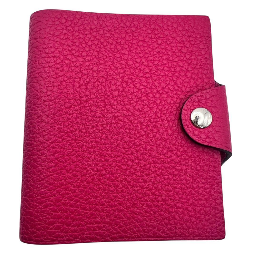 美品✨エルメス　ユリス　ノートブックカバー　トゴレザー　ミニ　ピンク