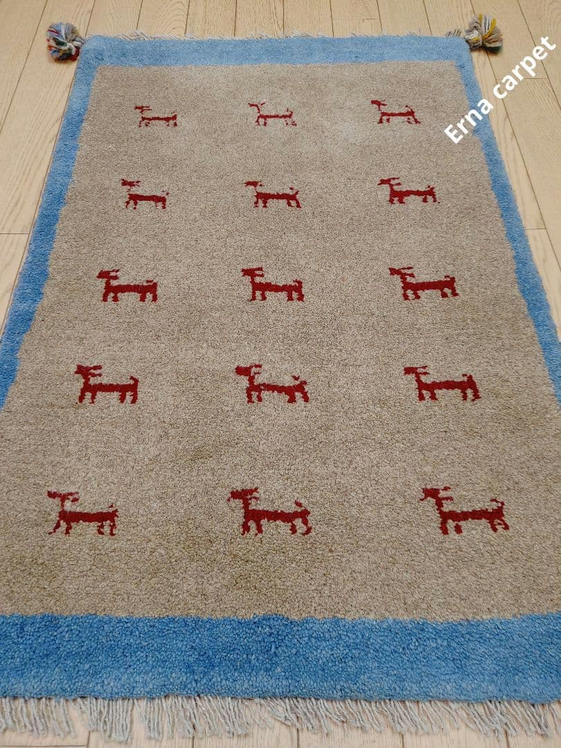 Summer SALE ペルシャ絨毯　ギャッベ　新品 85x57 cm