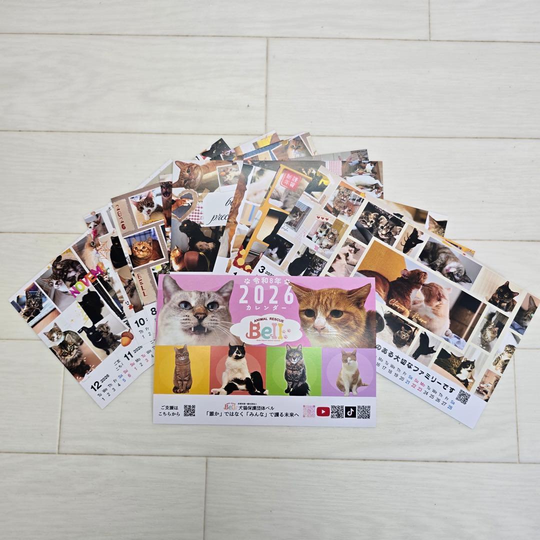 ②《猫》 卓上チャリティーカレンダー5枚セット