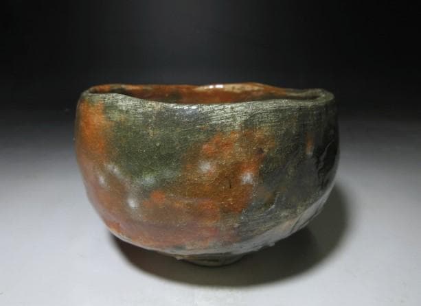 楽吉左衛門十代 旦入 赤茶碗／共箱 仕覆／裏千家十四世 淡々斎 書付・花押