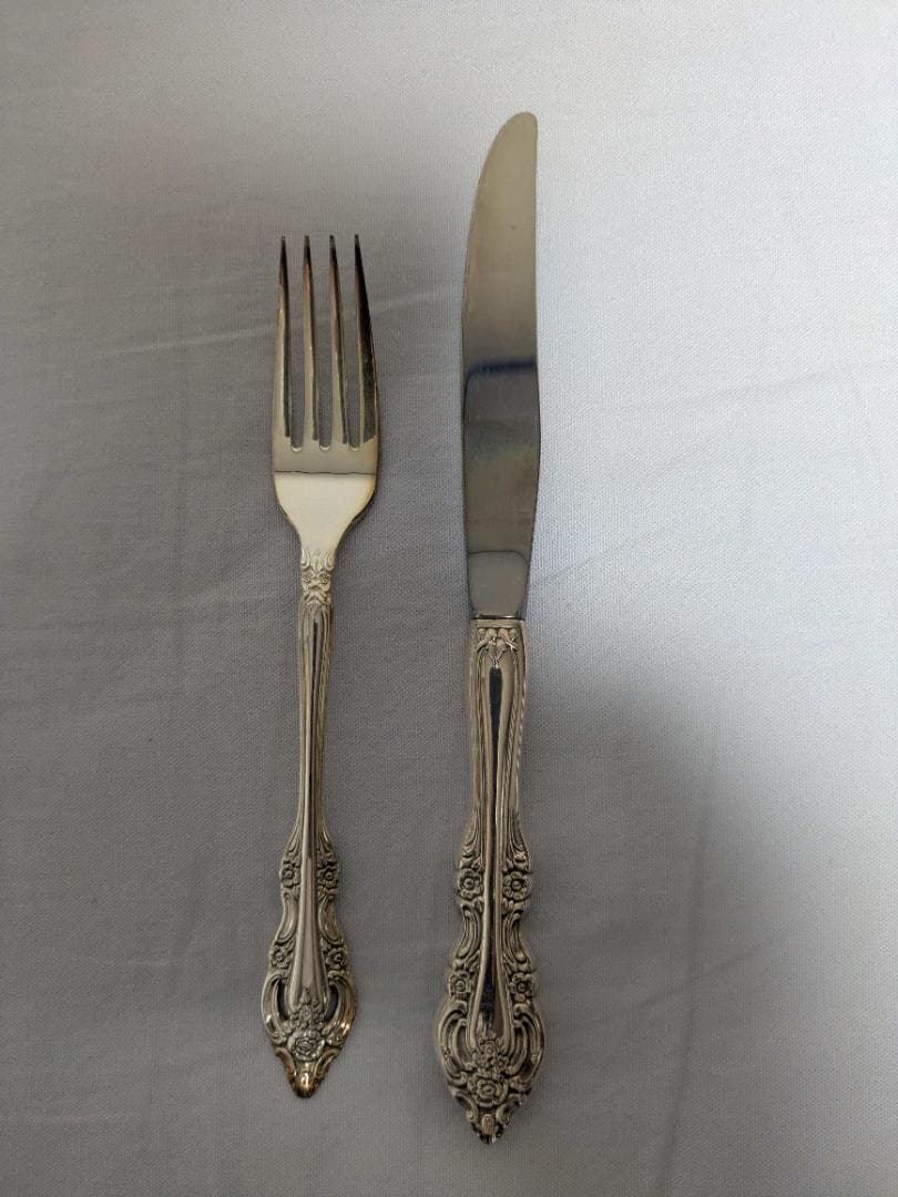 ステンレス 銀メッキ カトラリーセット 木製収納ケース付き