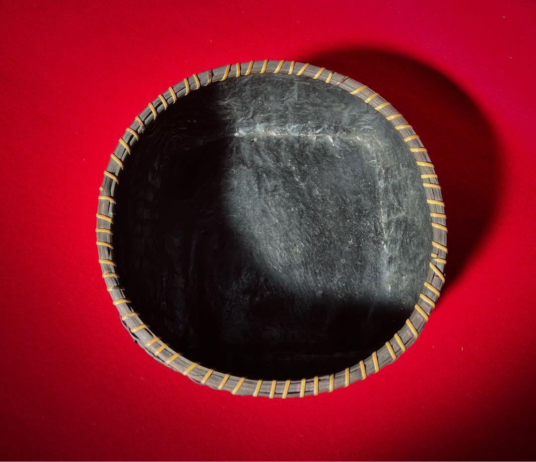 古道具 炭取籠 竹編 炭斗 炭篭 在銘 茶道具