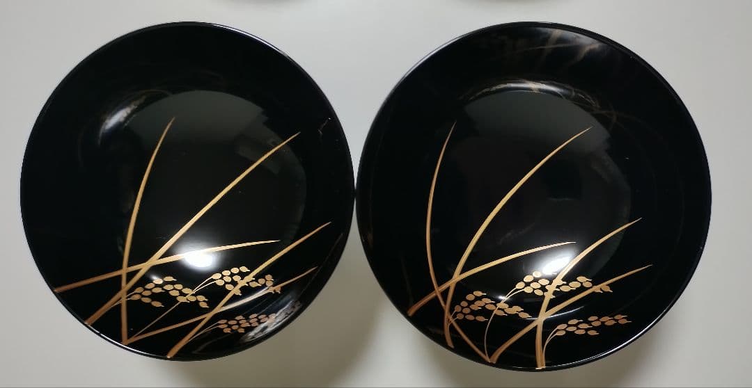 京都　平安象彦　稲穂蒔絵　吸物椀　2客