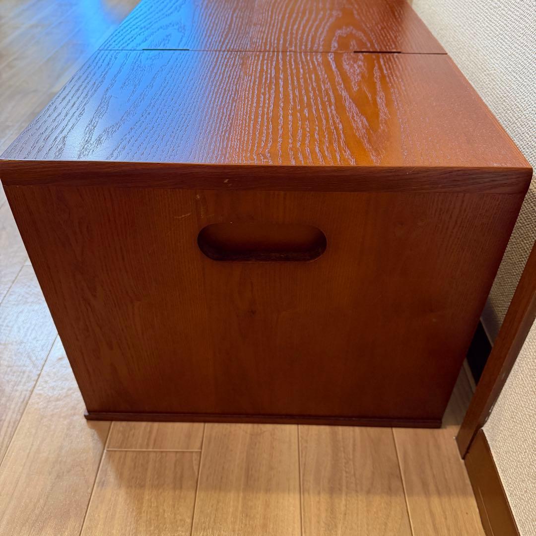 折りたたみ式文机　片袖　引き出し3杯　和家具 木製デスク　書斎