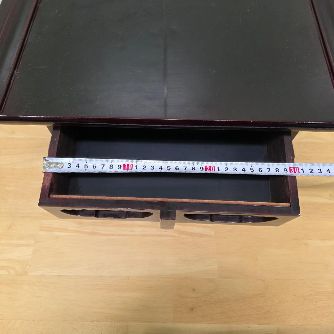 引き出し付き黒座卓 経机 お供え机 16号 仏壇用机 仏壇前机 仏壇前台