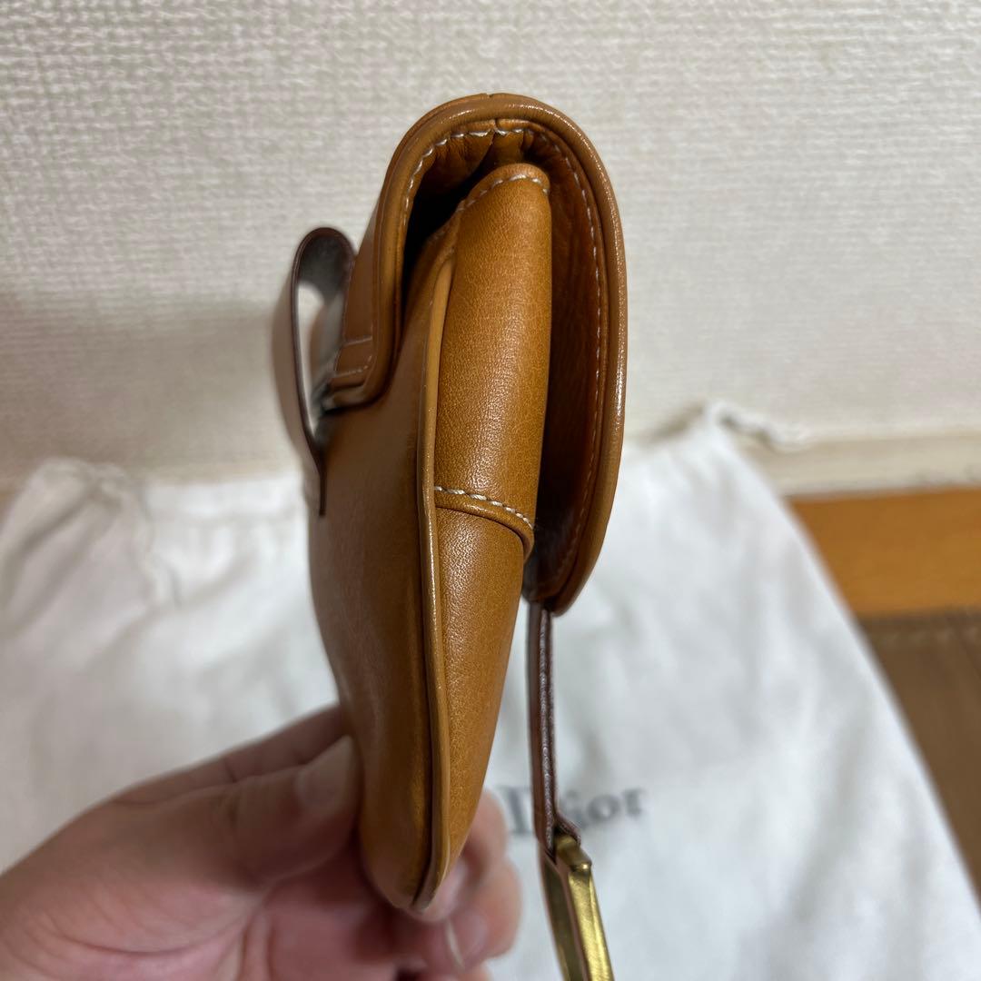 Christian Dior レザー サドルバッグ ウエストポーチ ボディバッグ