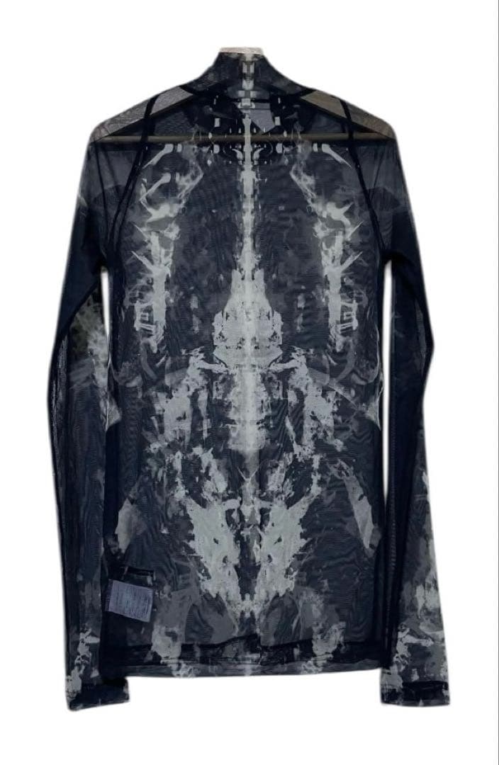 JULIUS スケルトンプリント 長袖カットソー　セカンドスキン　パワーネット