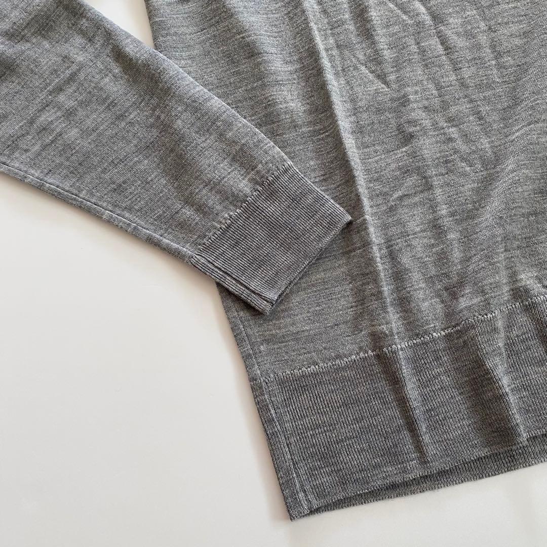イギリス製 john smedley ニットポロ グレー S ウール