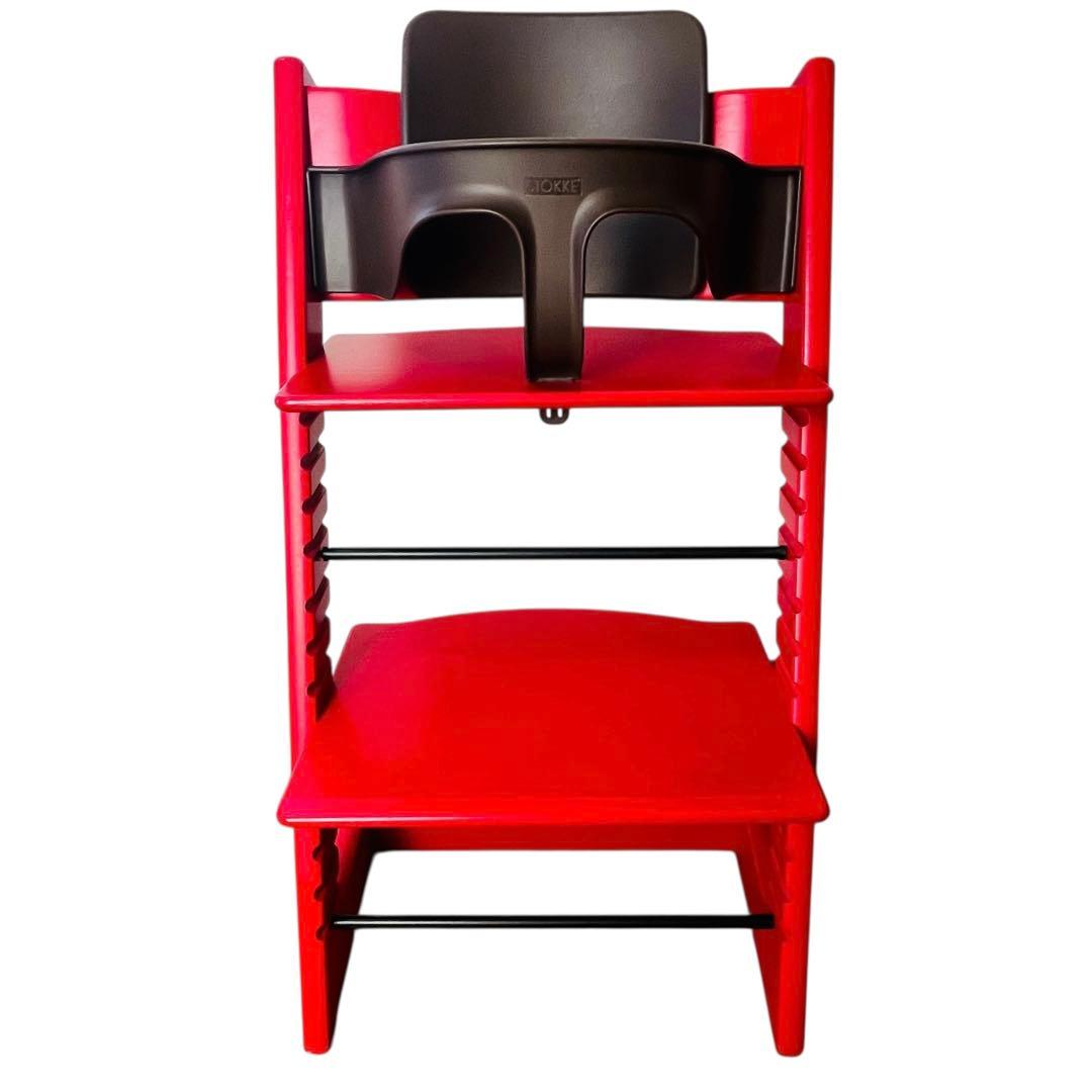 【良品 廃番】ストッケ トリップトラップ レッド シリアル4 ベビーガード付き