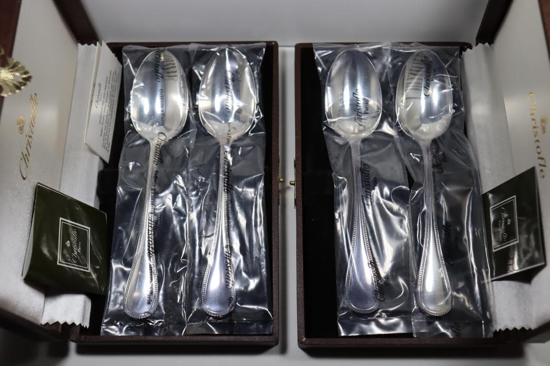 クリストフル■ディナースプーン4本■未使用品とてもきれい…■人気の「パール」です