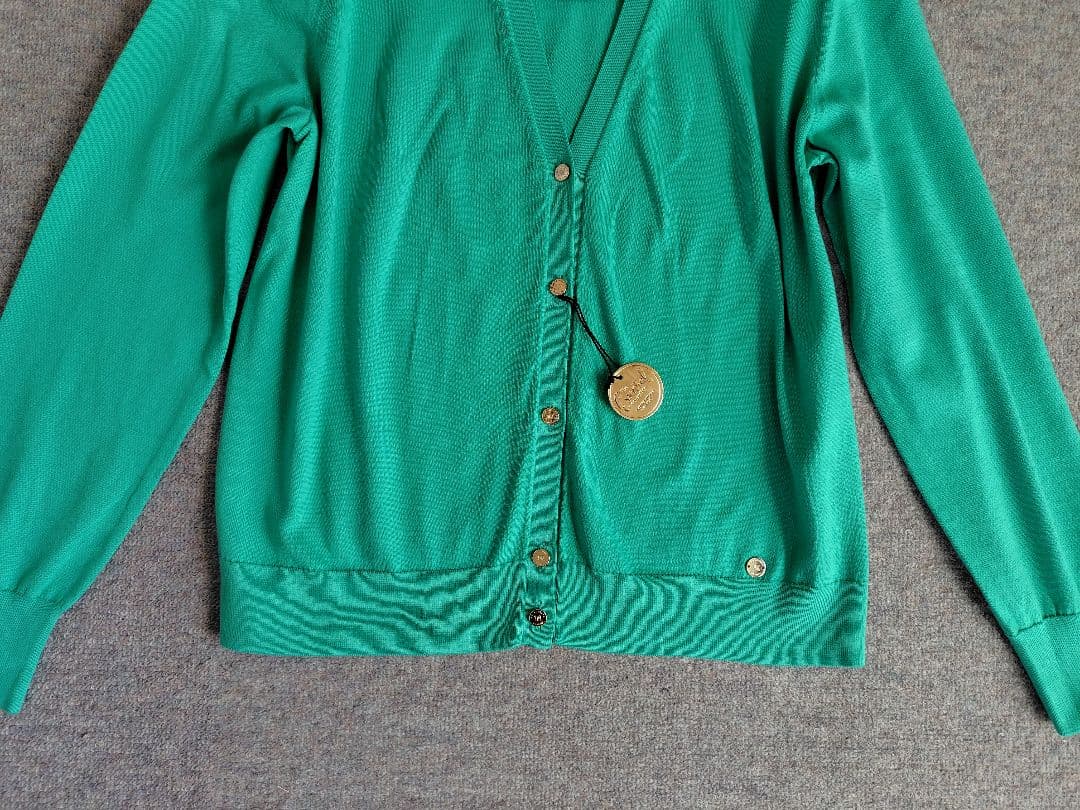 新品マッキントッシュロンドン　スビンコットンニットカーディガン40緑45100円