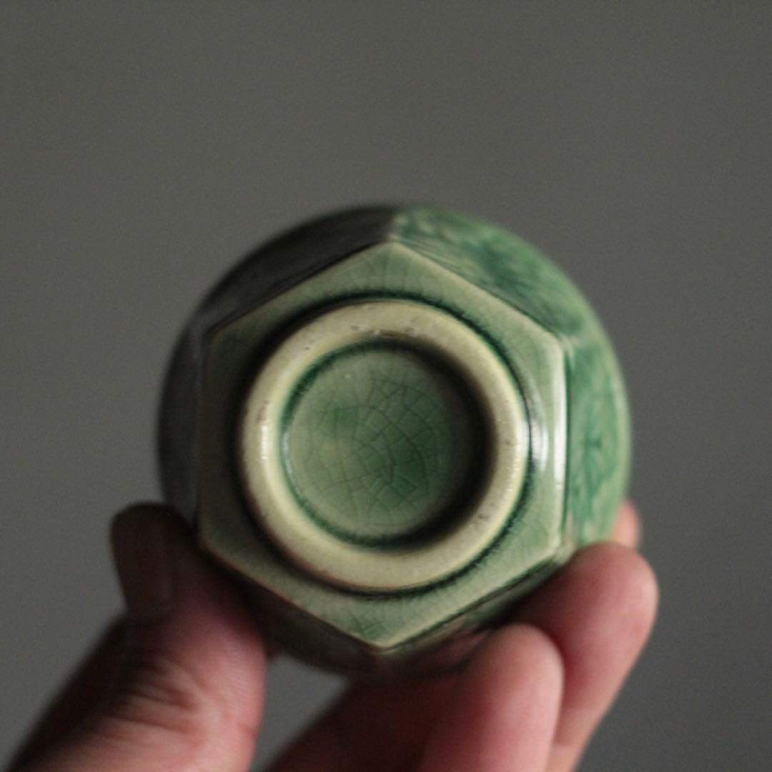 珉平焼 面取 盃 ぐい呑み 酒器 No.2 古美術 古道具 アンティーク
