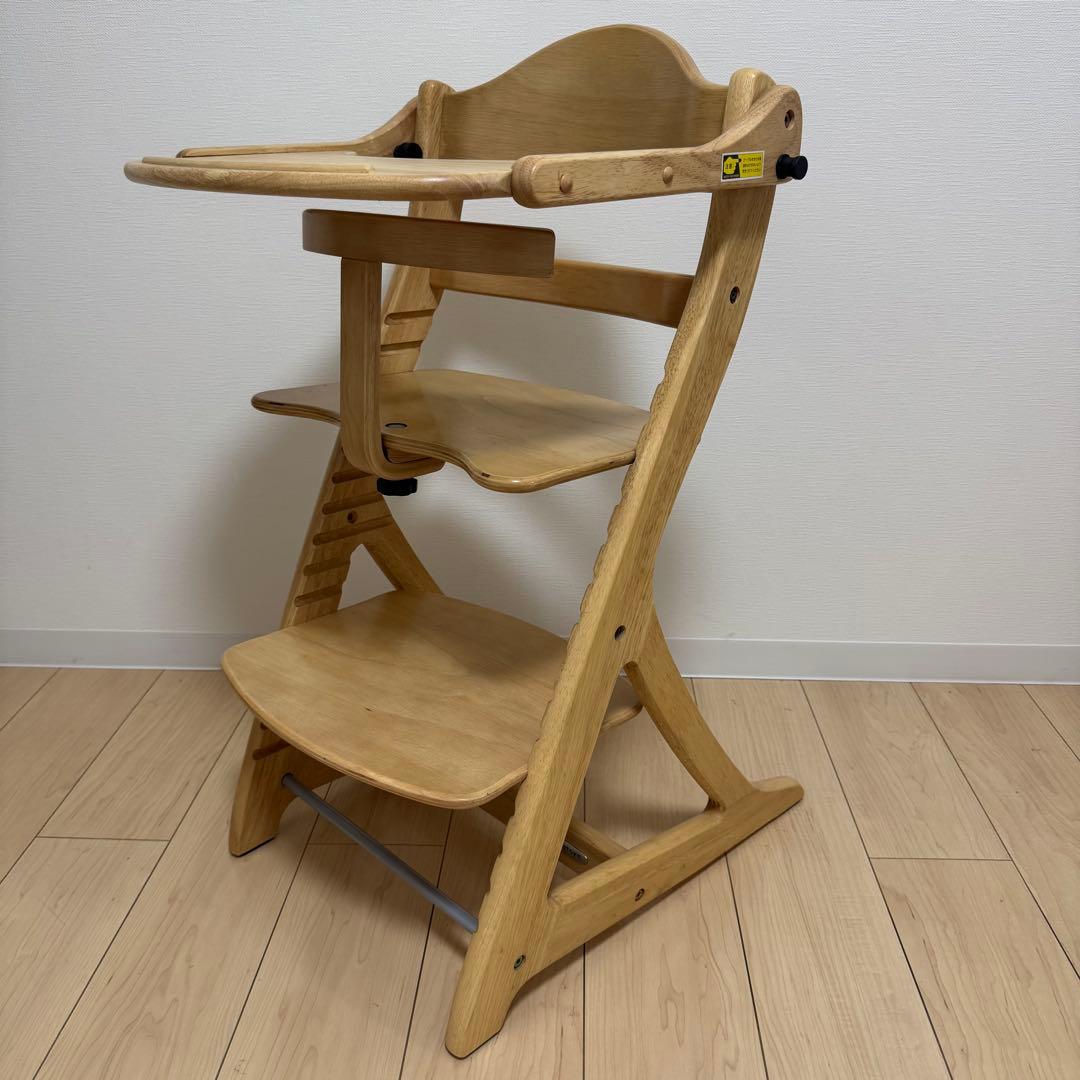 【極美品】大和屋 すくすくチェアスリムプラス テーブル＆ガード付 ※除菌清掃済