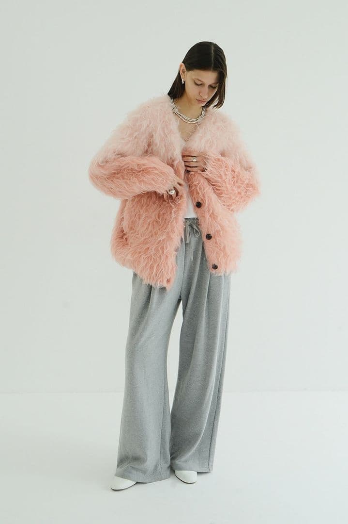 く*る様 CLANE BI COLOR SHAGGY KNIT CARDIGAN