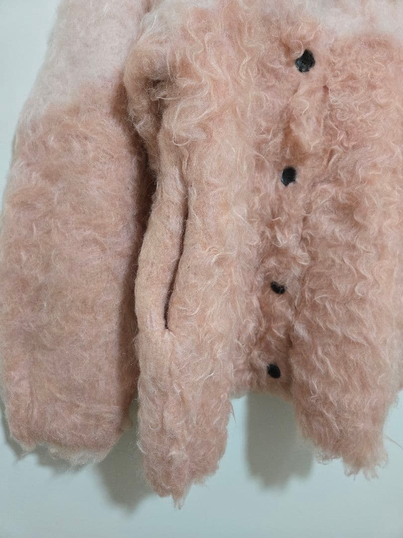 く*る様 CLANE BI COLOR SHAGGY KNIT CARDIGAN