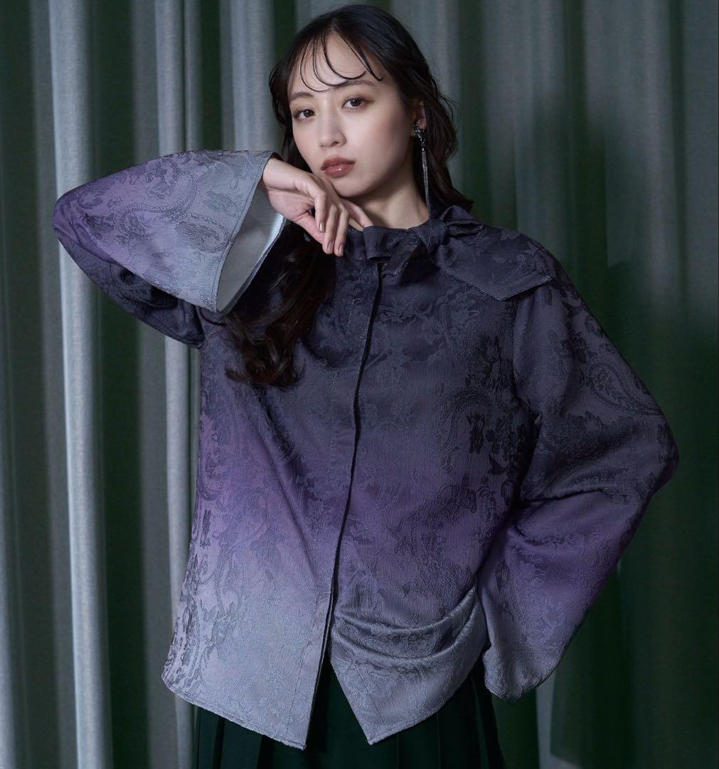 HARE グラデーションジャガードボウタイシャツ