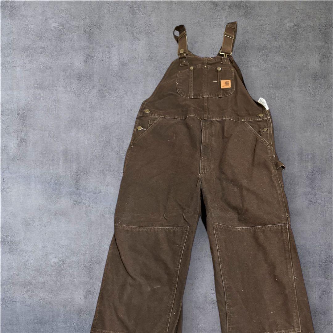 Carhartt ブラウンオーバーオール 40 x 32