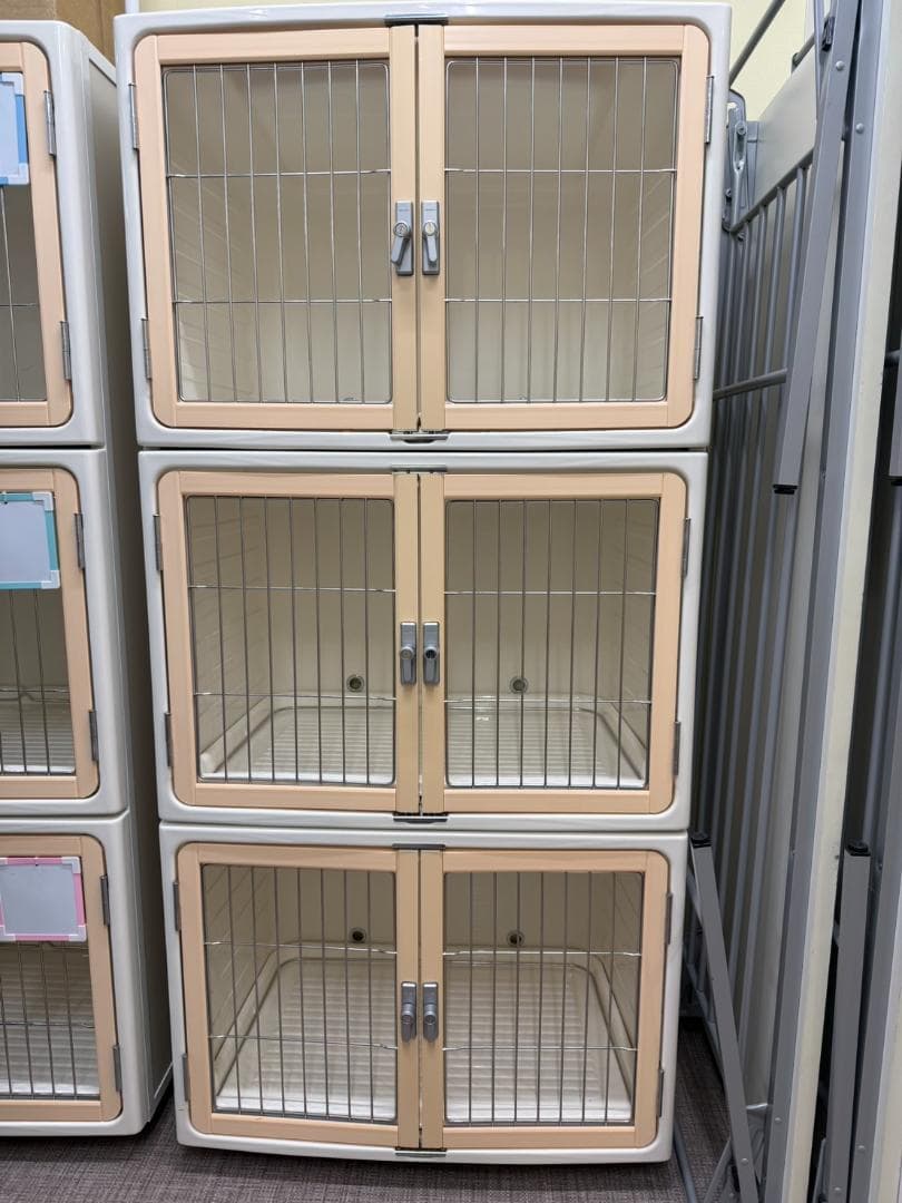 【新古品】ボンビアルコン ペットマンション 片面タイプ 3段片面 ベージュ A