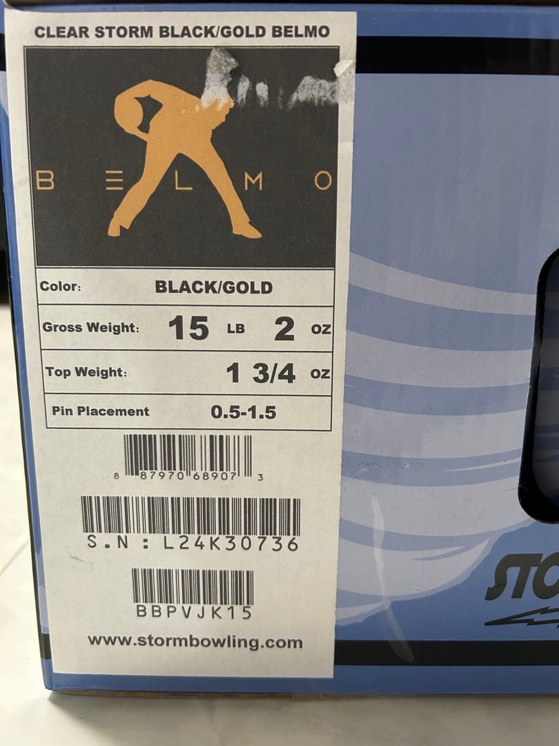 CLEAR STORM BLACK/GOLD BELMO ボウリングボール