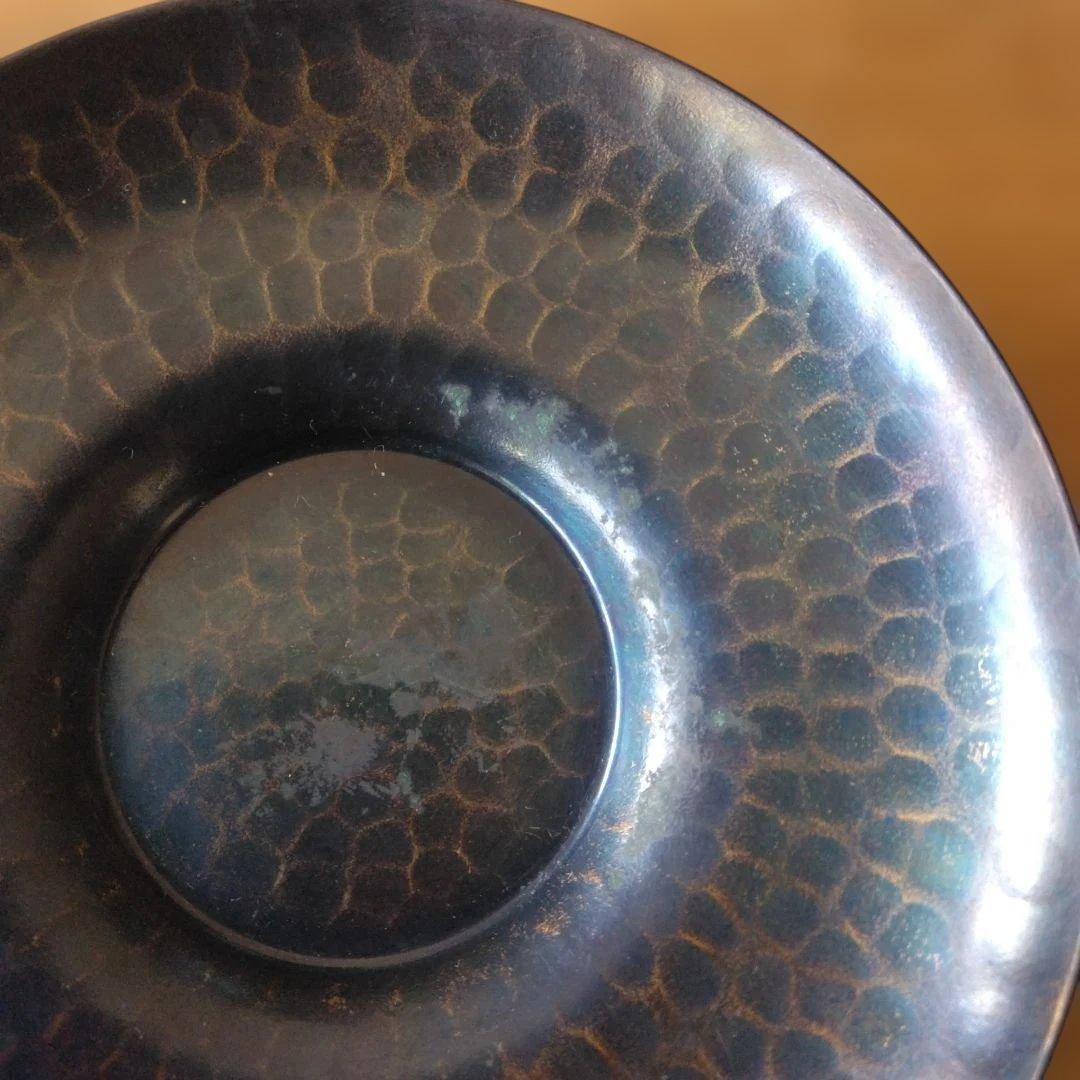 玉川堂　 銅製品　打ち出し　　 茶たく5枚　茶こぼし　茶筒