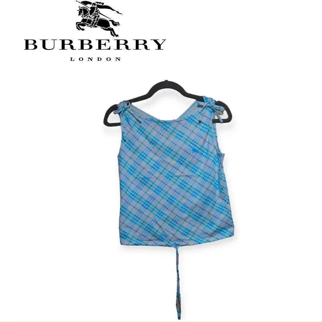 美品　BURBERRY　バーバリー ロンドン　キャミソール　38 M ブルー 青