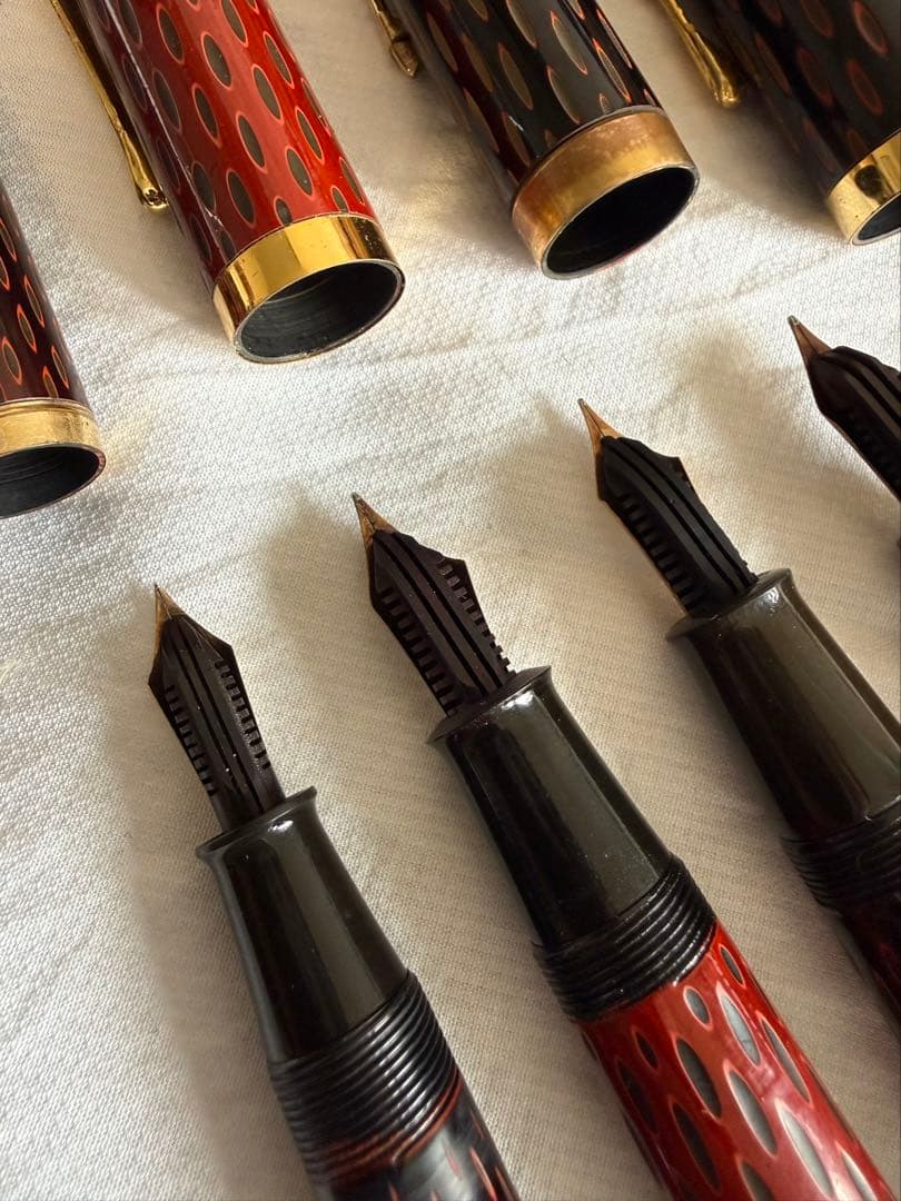 酒井栄助、兜木、鎌倉彫、土填修一万年筆5本セット