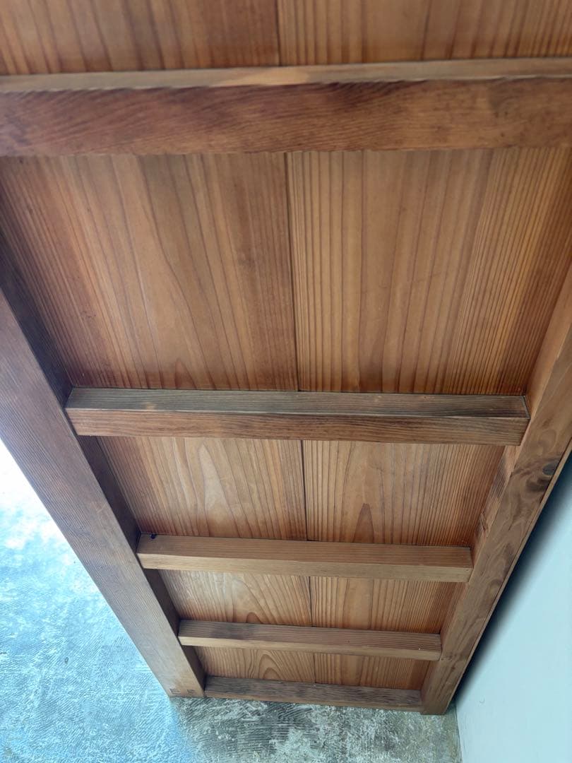 古い水屋　食器棚　ガラス棚　本棚　ガラスケース ショーケース　什器　天然木 1