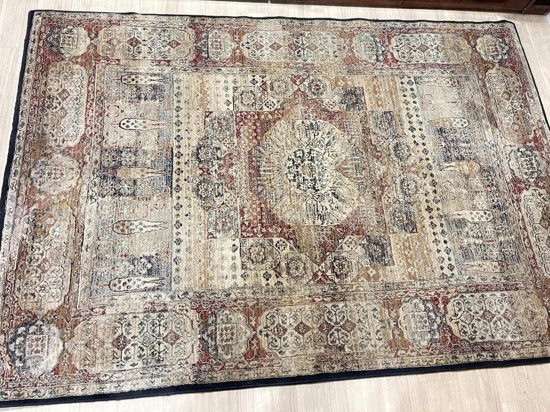 【定価66000円美品】高密度ウィルトン織り高級ペルシャ柄絨毯肉厚ヴィンテージ風