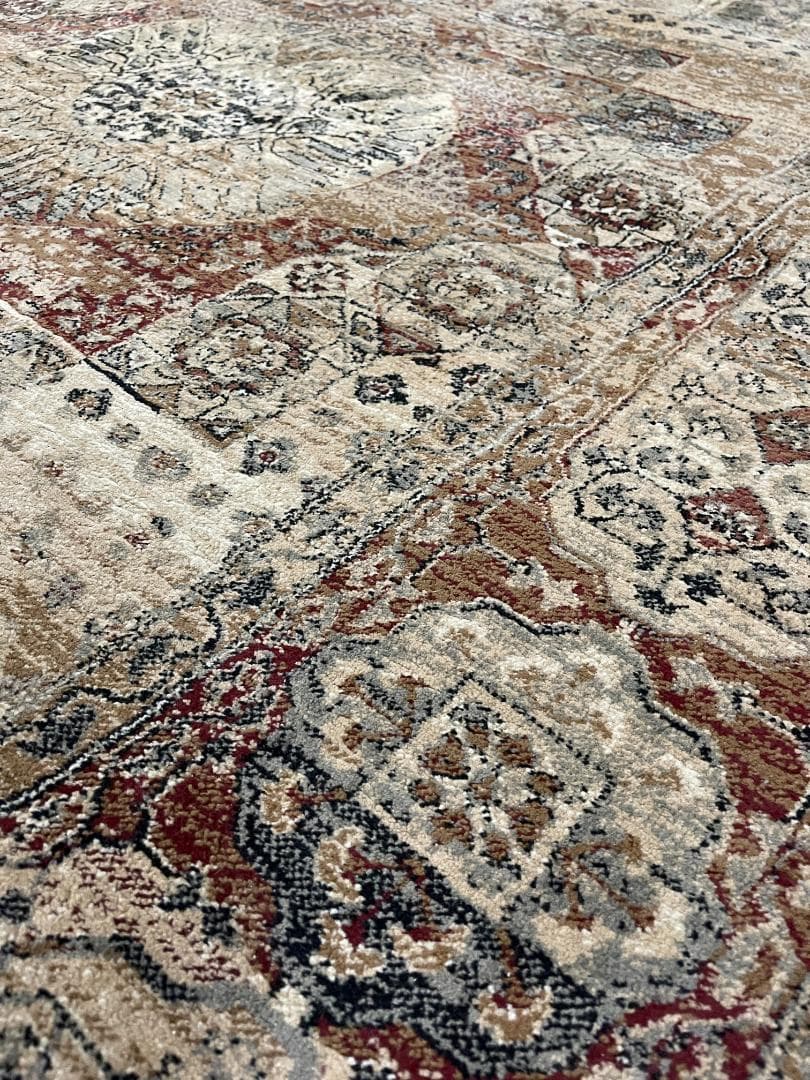 【定価66000円美品】高密度ウィルトン織り高級ペルシャ柄絨毯肉厚ヴィンテージ風