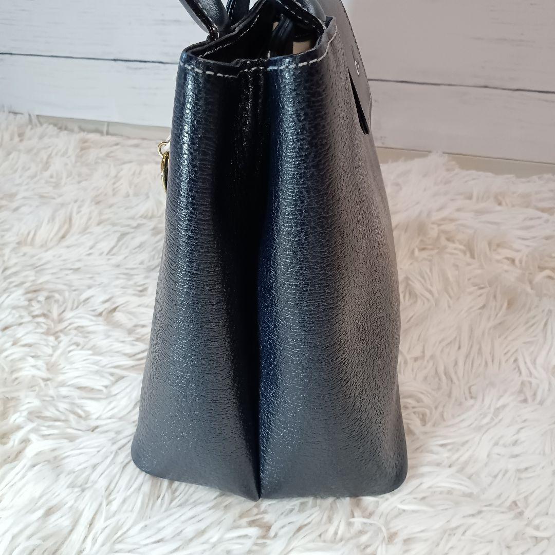 Kitamura キタムラ ハンドバッグ ネイビー　小型