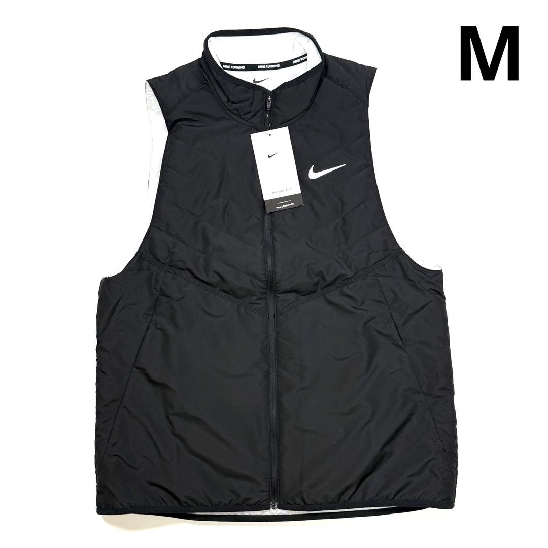 ナイキ　サーマフィット　レペル　メンズ　ランニングベスト　中綿　M 黒 防寒