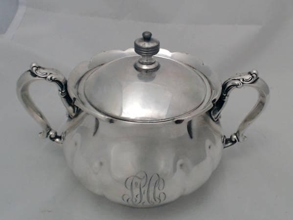 明治38年度 ホワイトハウス御用達 ゴーハム 純銀925 シュガーポット 金張り