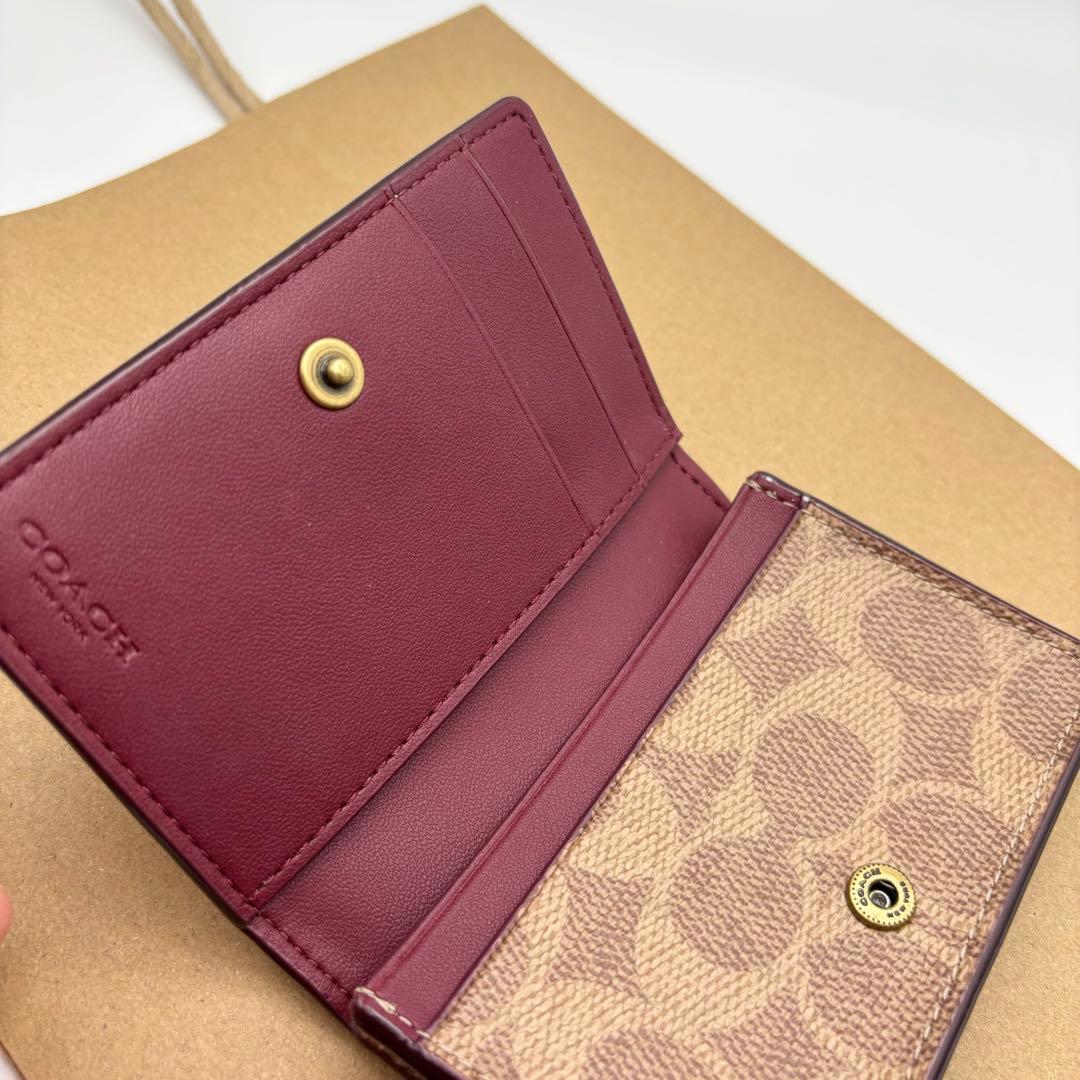 【COACH☆新品】ビジネス カード ケース シグネチャー キャンバス！名刺入れ